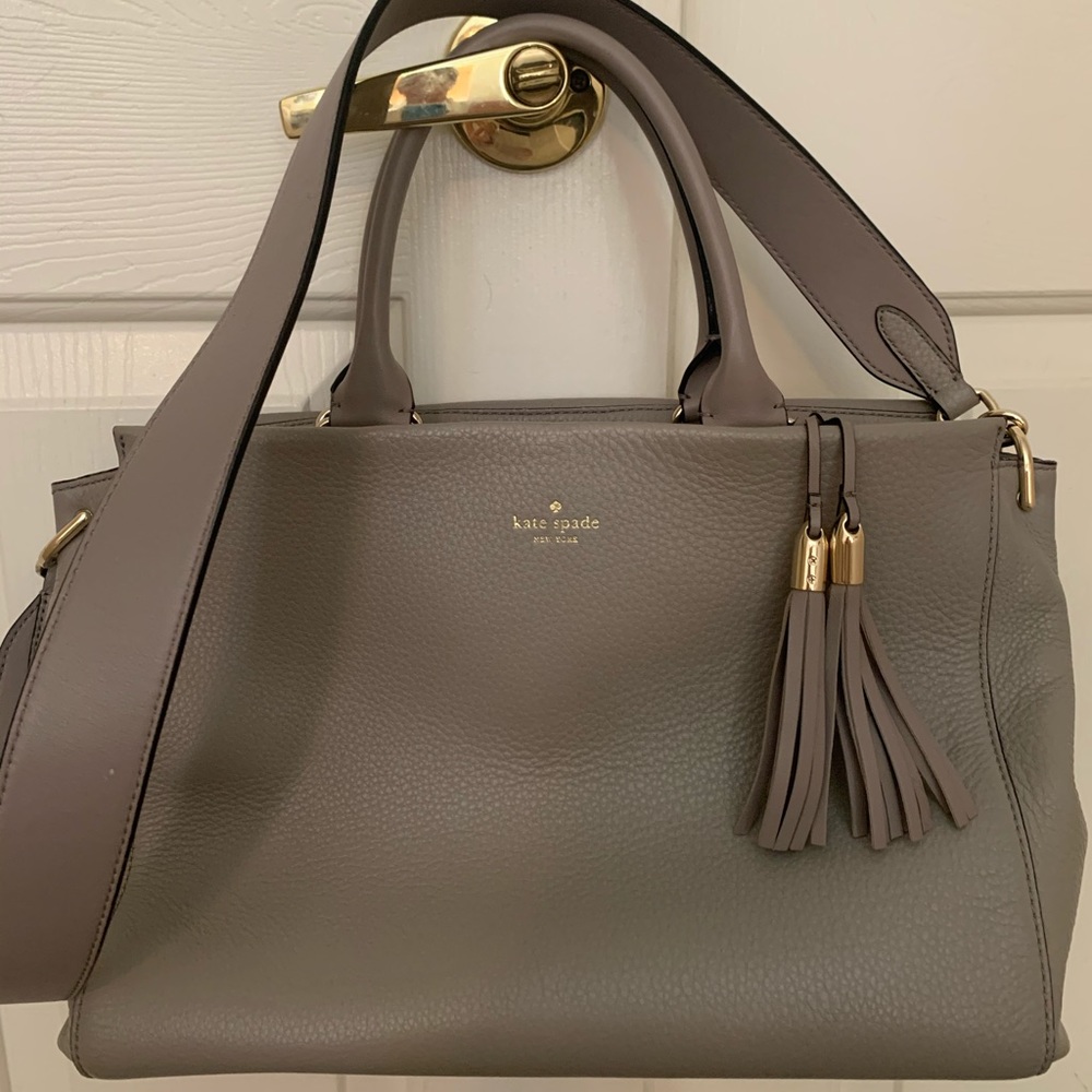 Kate Spade Large light gray super soft leather bag